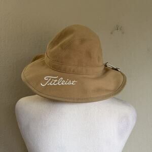 Titleist Tour Aussie Beige Golf Bucket Wide Brim Sun Protection Toggle Back